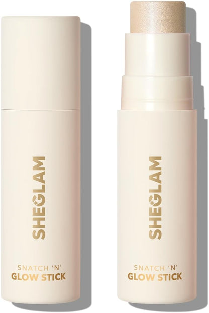 SHEGLAM Snatch 'n' Glow Stick - Cream Highlighter Makeup Stick Long Wear Brightening Non-Caking Highlighter Face Makeup (Tea cake)