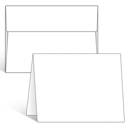 Ohuhu Blank White Cards and Envelopes 100 Pack, 5 x 7 Heavyweight Folded Cardstock and A7 Envelopes for DIY Greeting Cards, Wedding, Birthday, Invitations, Thank You Cards & All Occasion