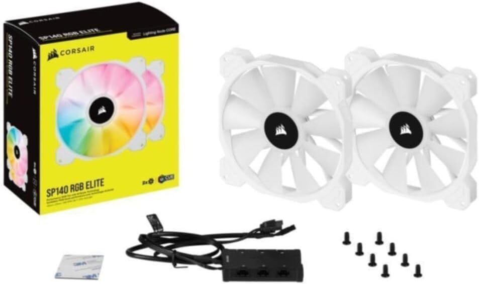 Corsair SP Series, SP120 RGB ELITE, 120mm RGB LED Fan with AirGuide, Single Pack, BLACK