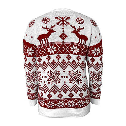 Women Sweater Christmas Oversized Pullover Sweaters Reindeer Snowflake Graphic Long Sleeve Crew Neck Knit Tops