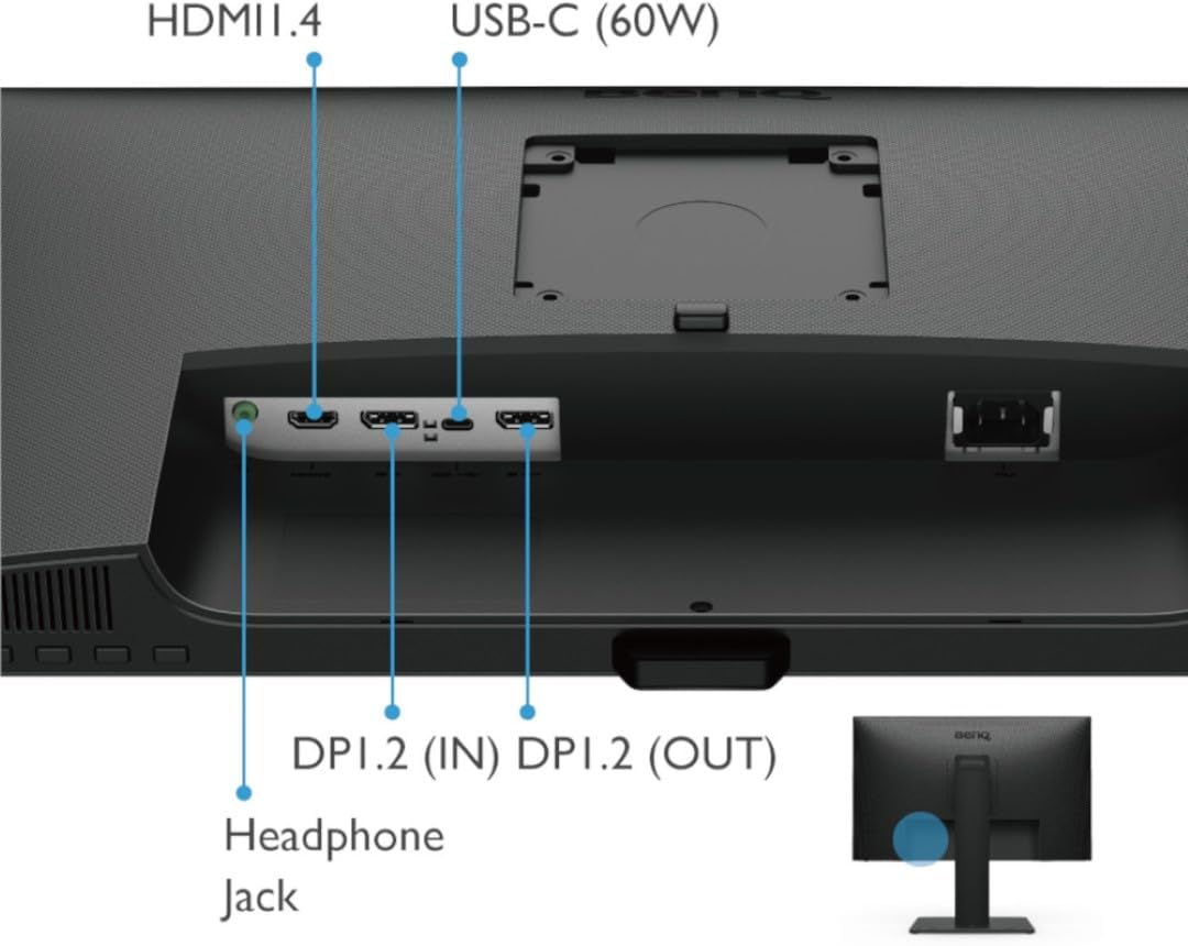 BenQ GW2785TC 27 inch IPS 1920x1080 Full HD 75Hz Ultra-Slim Bezel Monitor, Height Adjust, Eye Care, Brightness Intelligence, Speakers, Mic, USB-C (PD 60W), HDMI, DP, Coding Mode, Daisy Chain (Black)