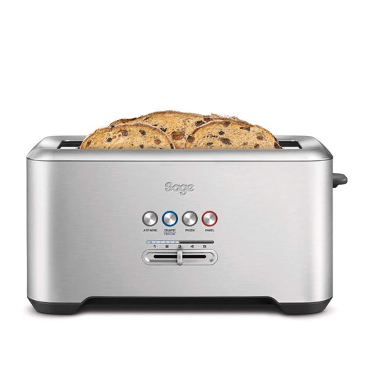 Breville Sage Bta730Uk The Bit More 4 Slice Long Slot Toaster - Silver"Min 1 year manufacturer warranty"