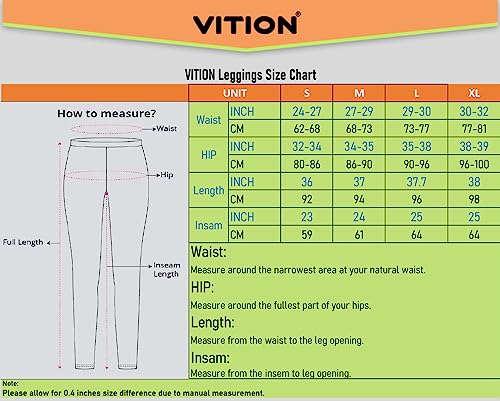 VITION High Waisted Leggings for Women Scrunch Butt Lifting TIK Tok Yoga Pants,Workout Anti Cellulite Tummy Control Tights