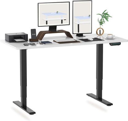 FLEXISPOT Electric Standing Desk E5, Height Adjustable Desk with Whole-Piece Bamboo Board and Dual Motor 3 Stages, 48x24 Inch, 4 Presets, Large Load Capacity Stand Up Desk Workstation Home Office