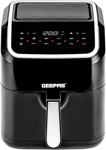 Geepas 9.2L Digital Air Fryer with Vortex – Family-Sized 9-in-1 Convection LED Touchscreen, 60 Minutes Timer & Non-Stick Basket Oil Free Toaster Oven | 2 Years Warranty