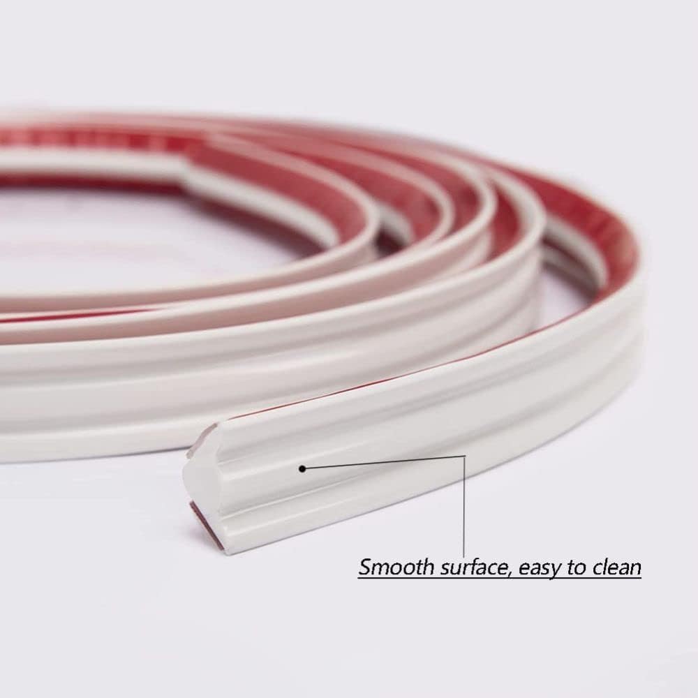 PVC Quadrant Trim,Skirting Board,Moulding Trim,Plastic Wall Corner Decoration Edging Strip Self Adhesive,Caulk Strip,Laminate Beading Anti-Mold Skirting Board,(5 Meters Long,27mm*20mm)