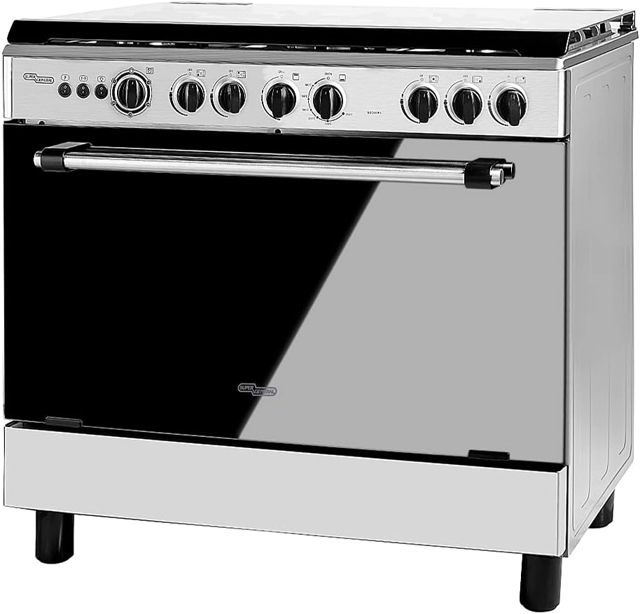 Super General Oven With 5 Gas Cooker, Silver Sgc 901 Fs