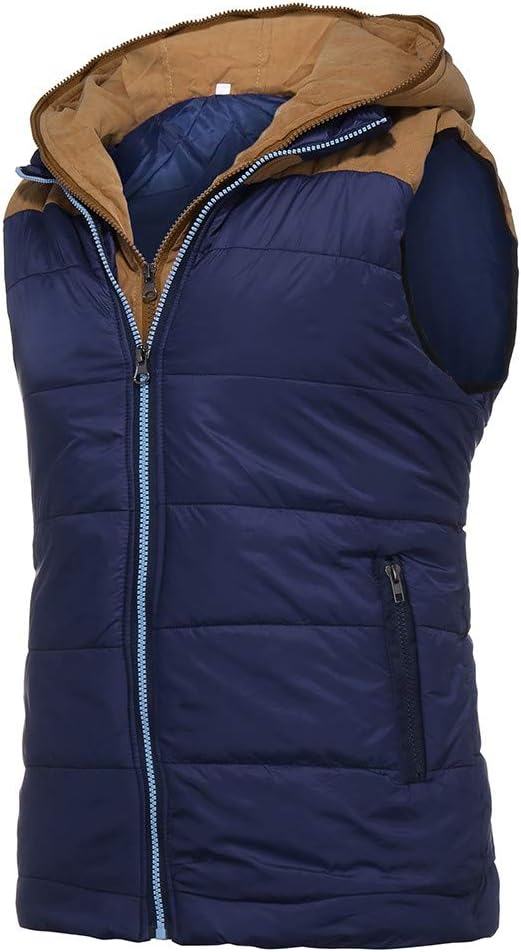 Long Men Men's Hoodie Autumn Winter Zipper Fashion Color Vest Top Coat Synthetic Jacket