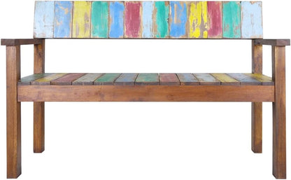 vidaXL Bench 115 cm Solid Reclaimed Wood Indoor Outdoor Furniture Accessories Set Wooden Hallway Sofa Entryway Bench Unit Multicolour