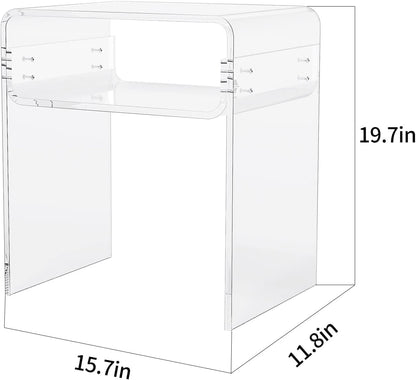 solaround Acrylic Side Table, Nightstand U-Shaped Bedside Table for Bedroom Living Room, 30 * 40 * 50cm, Clear