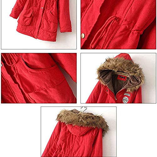 Yudesundo Down Padded Jackets for Women - Parka Winter Wear Overcoat Warm Waist Slim Fit Full Zipped Casual Faux Fur Lined Long Jackets