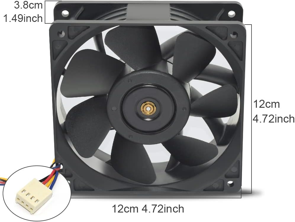 6PCS New SG121238BS DC 12V 2.1A S7 S9 T9 L3 BTC ETH Mining Violence Fan 120/120/38mm 5000RPM