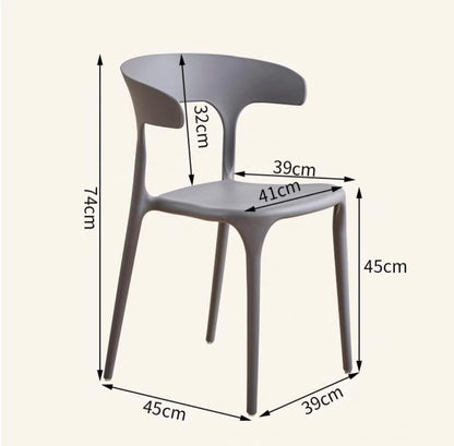 Modern Mid Century Premium Plastic Chair,Curved Back Dining Chairs For Kitchen Garden Lounge Meeting Room,1PCS (Black)