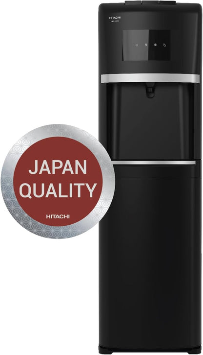 HITACHI Water Dispenser, Top Loading, Hot Cold and Ambient Temperature, Japanese Quality Floor Standing Water Cooler, Child Safety lock, Best for Home, Office-Pantry, Black, HWD15000B (2023 Model)