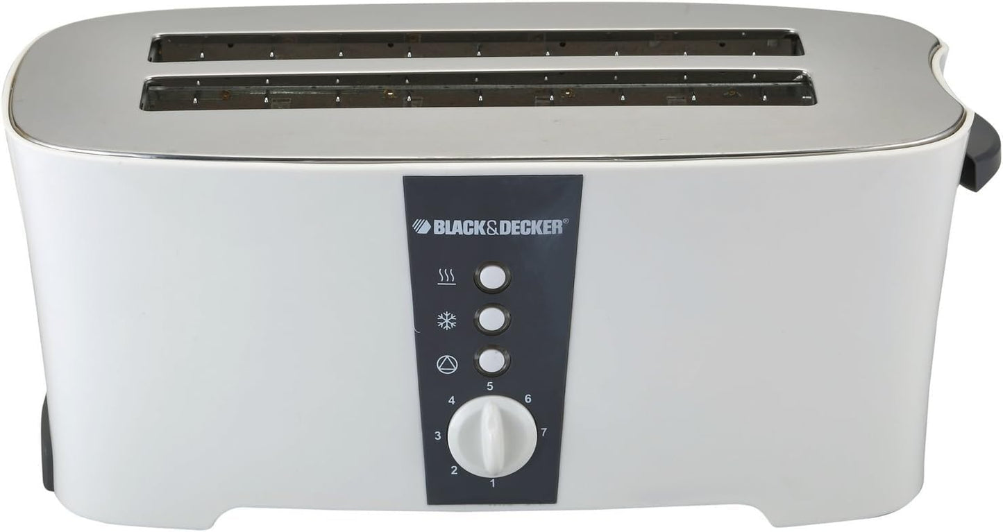 Black & Decker 1350W 4 Slice cool touch Toaster with Electronic Browning Control White ET124-B5 2 Years Warranty