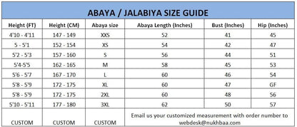 Nukhbaa Womens Abaya Made With Fine Fabric, Comes With Matching Hijab SQ167A Modern (pack of 5)