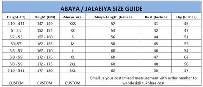 Nukhbaa Womens Abaya Made With Fine Fabric, Comes With Matching Hijab SQ167A Modern (pack of 5)