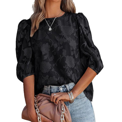 Womens Clothes Fashion Women Shirt Casual Scoop Neck Dressy Blouses Short