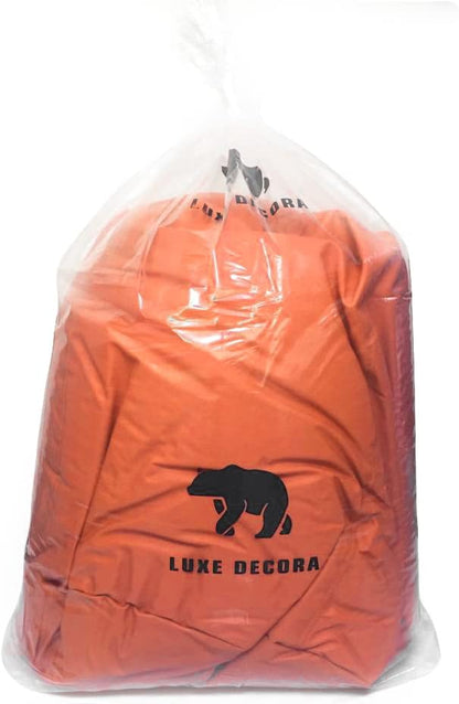 Luxe Decora PVC Bean Bag with Filling (X-Large, Beige)