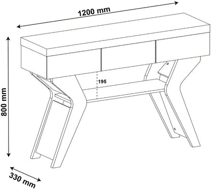 Artely Houston Console Table, Off White,W 120 cm X D 33 H 80