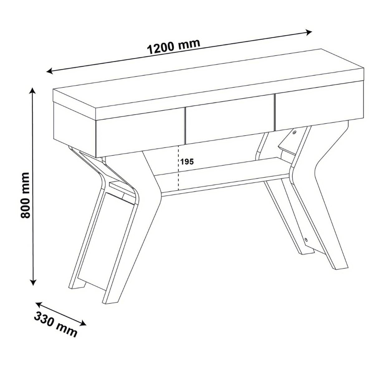 Artely Houston Console Table, Off White,W 120 cm X D 33 H 80