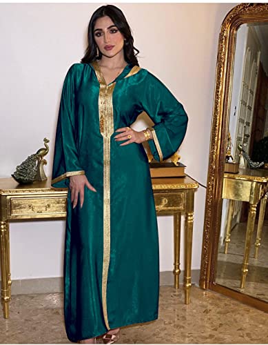 Dubai Arabic Muslim Abaya Dress for Women Moroccan Kaftan Hooded Robe Turkish Islamic Jalabiya