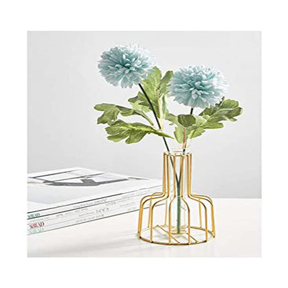 C&C Home Vase Nordic Golden Simple Vase Decoration Living Table Dining Plant Floral Vase Desktop Creative Small Fresh Dried Flower Decoration. 10x15.5cm