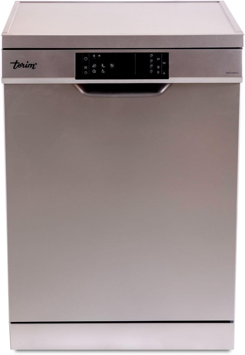 Terim 60 Cm Freestanding Dishwasher With 12 Place Settings, Quick Clean & Active Drying Function, Delay Timer & Half Load Option, Silver, Terdw1205Vs, 1 Year Warranty