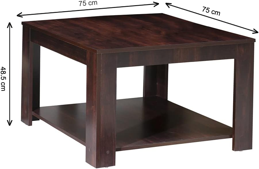 WT-EASYCARE Engineered Wood Coffee Table | Wenge Coffee Table | Square Coffee Table | Living Room Furniture | Office Furniture | Sofa Table wood | Table for Tea and Coffee (Wenge)