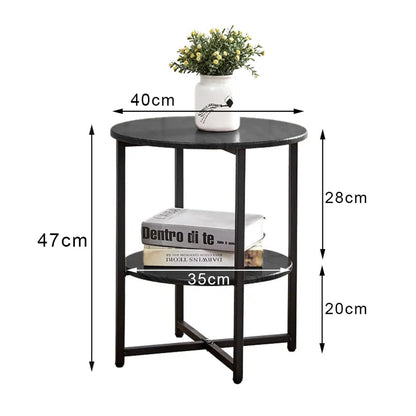 BBAUER Round Storage End Table,Sofa Tea Coffee Table,Bedside End Table,Nightstand,Coffee Round Table with Detachable Tray Top,Sofa Side Snack Table,for Living Room Bedroom