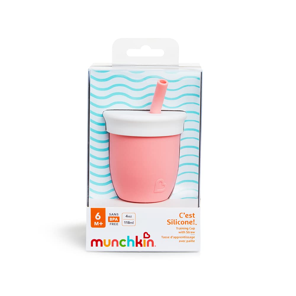 Munchkin C’est Silicone! Open Toddler and Baby Cup for Babies and Toddlers 4 Months+, Ideal Transition Sippy Cup and Suitable Free Flow Sippy Cup for Baby and Toddler weaning, 2oz/60ml, Mint