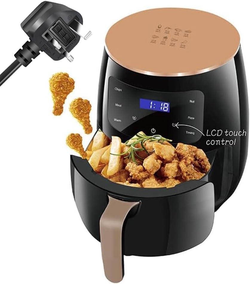 AirFryer Air Fryers 8 Pre-set Programs, Temperature & Time Control, Hot Air Circulation Intelligent touch panel，Best for Frying, Grilling, 6 Liters, 2400 Watts, 220V Black