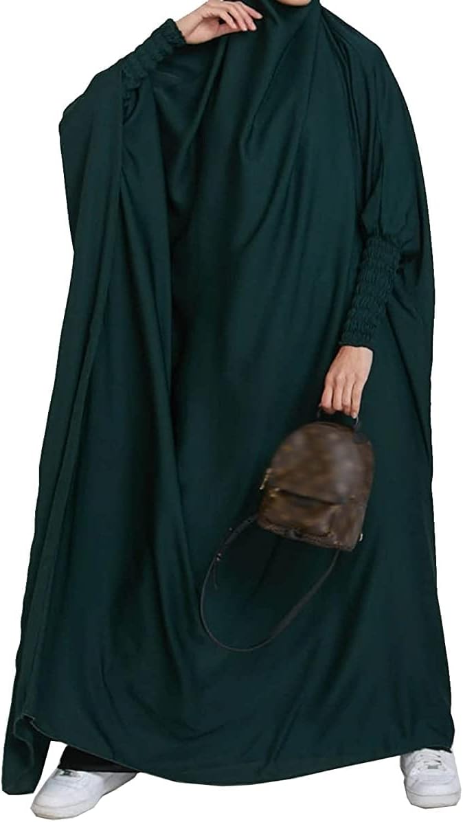 BOJON Women's Muslim One Piece Prayer Dress for Women Abaya Dress Islamic Middle East Dubai Turkey Maxi Abaya Kaftan with Hijab Dress Full Length