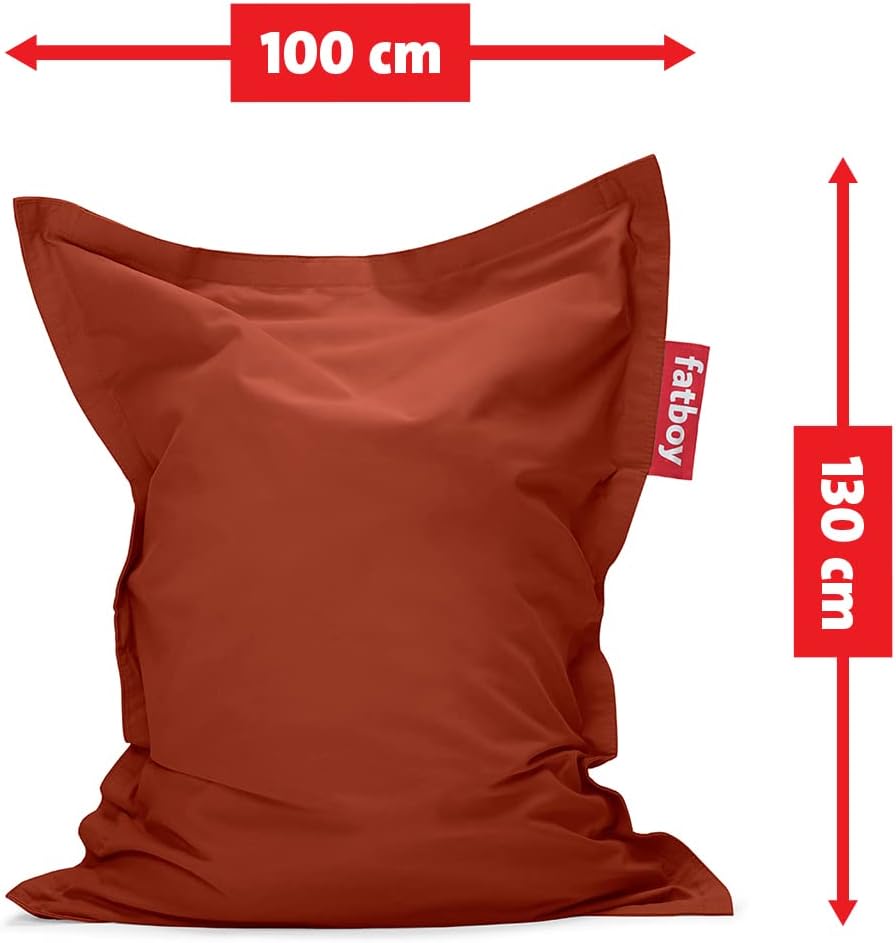 Fatboy® Junior Bean Bag, Stonewashed Beanbag, Water Repellent, Quality Fabric and Filling, Indoor Usage (Red)