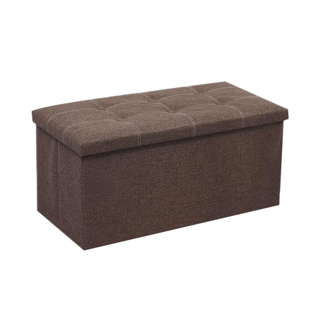 Packingoutlet Thickened Linen Storage Ottoman Bench, 76x38x38cm