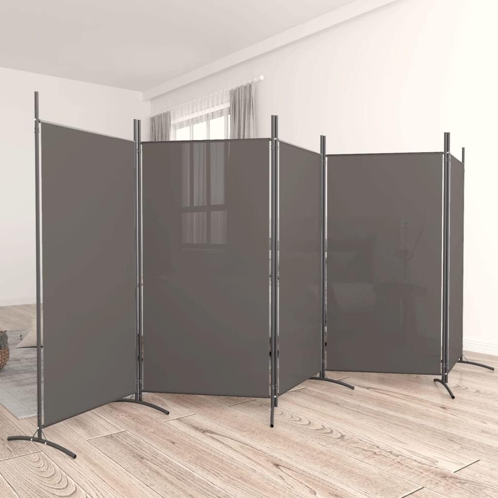 vidaXL 1-Panel Room Divider Folding Panel Screen Movable Partition Privacy Separator Wall Furniture Indoor Bedroom Office Black 175x180 cm