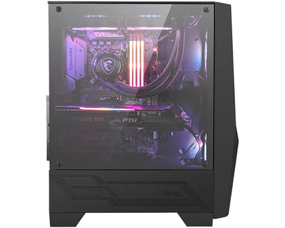 Msi Mag Forge 100R Usb 3.2 Mid Tower Pc Gaming Case With RGB Fan And 4 mm Tempered Glass - Black