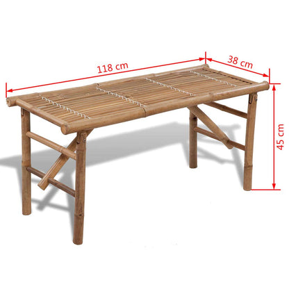 vidaXL Folding Bamboo Garden Bench Furniture for Park, Terrace, Balcony