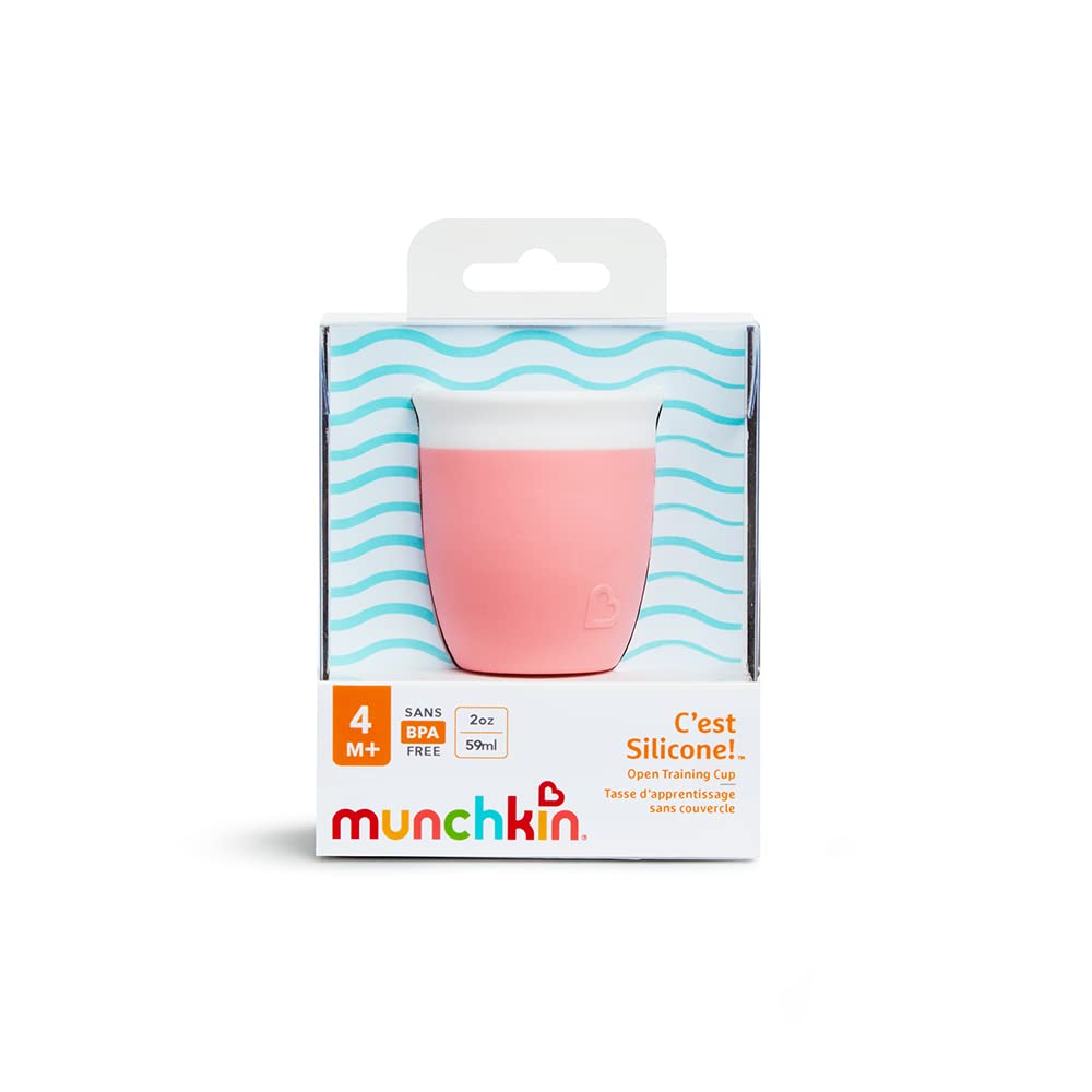 Munchkin C’est Silicone! Open Toddler and Baby Cup for Babies and Toddlers 4 Months+, Ideal Transition Sippy Cup and Suitable Free Flow Sippy Cup for Baby and Toddler weaning, 2oz/60ml, Mint