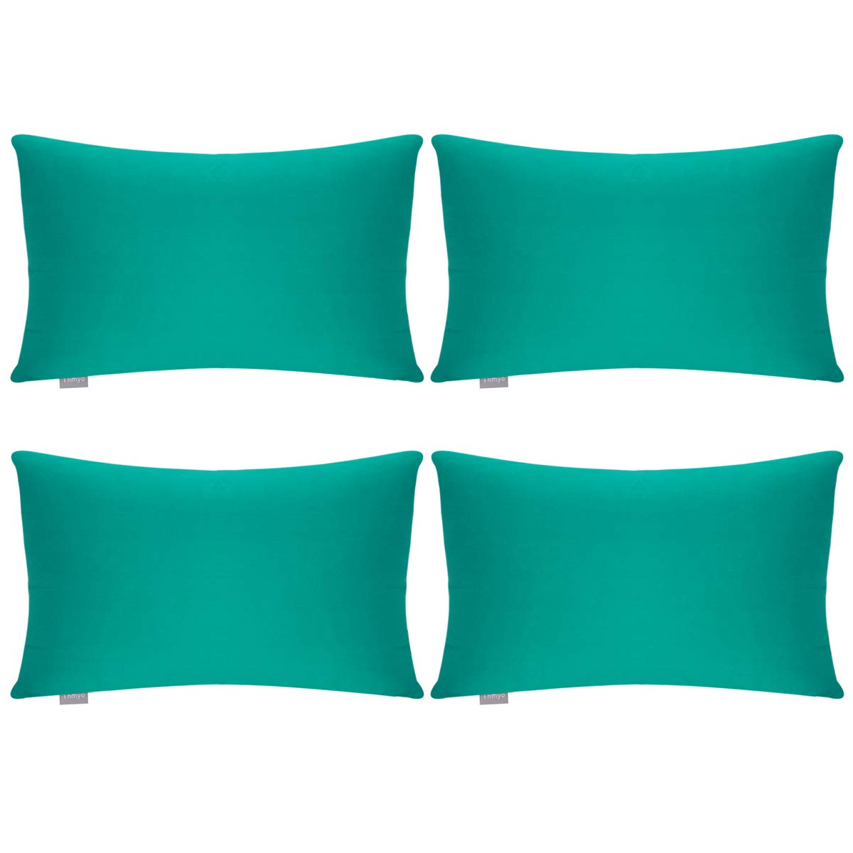 4-Pack 100% Cotton Comfortable Solid Decorative Throw Pillow Case Square Cushion Cover Pillowcase Sublimation Blank Pillow Covers(Cover Only,No Insert)(20x20inch/50x50cm, Christmas Green)