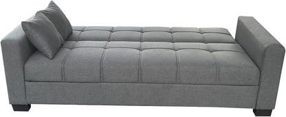 Karnak Alba Sofa Cum Bed I Sleeping Fabric Sofa I Three Seat Sofabed I Modern Design Living Room Sofa K-S399 (Grey)