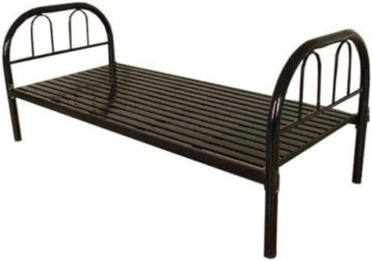 Galaxy Design Heavy Duty Round Steel Bed Black Color Single Size - L190 x W90 H75 Cm Model-131BK