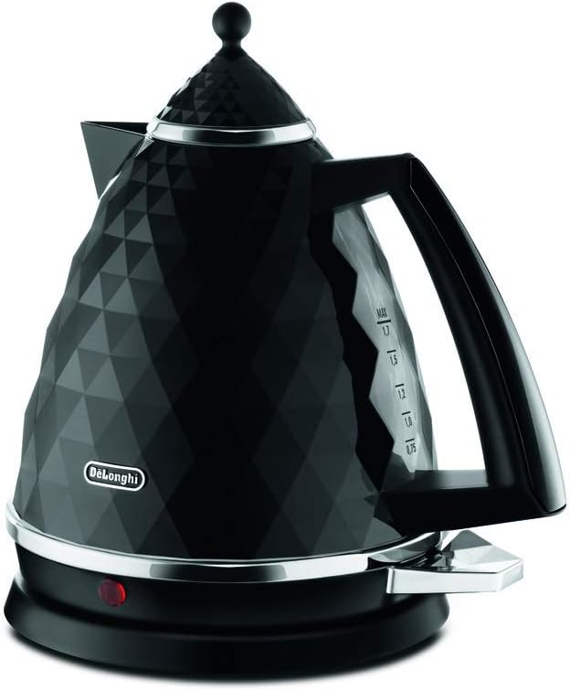 De'Longhi Brilliante Kettle, anti-scale filter, 1.7 Liters, 360° swivel base, KBJ3001BK, Black