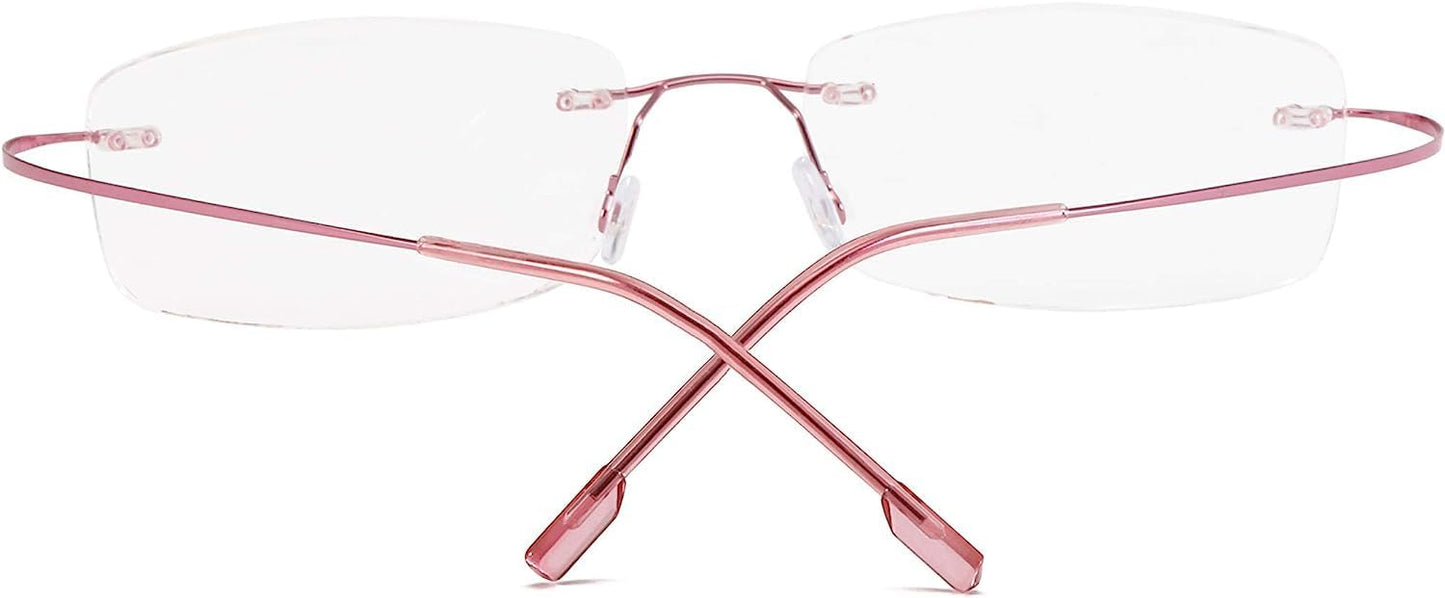 Titanium Glasses Frame,Rimless Frameless Optical Eyewear Eyeglasses for Men and Women F85640