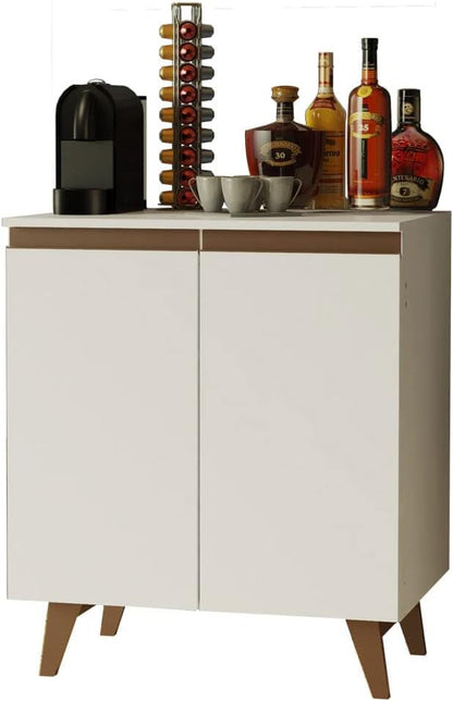 MADESA Coffee Table Sideboard with 2 Doors for Kitchen, Wood, 70 W x 83 H x 52 D Cm - White