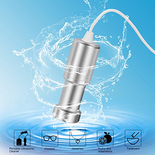 BlumWay Portable Household Ultrasonic Cleaner, Professional Ultrasonic Cleaning Machine for Silver Jewelry Diamonds Ring Glasses Fruits Vegetable Watches Kids Toys Clothes and More, metal