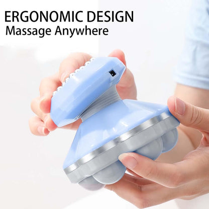 Mini Handheld Massager - Portable Cordless Electric Vibrating Massager, USB Rechargeable Handheld Massager Wand, 6 Massage Heads, for Shoulders Legs - Muscle Relief & Relaxation (Blue)