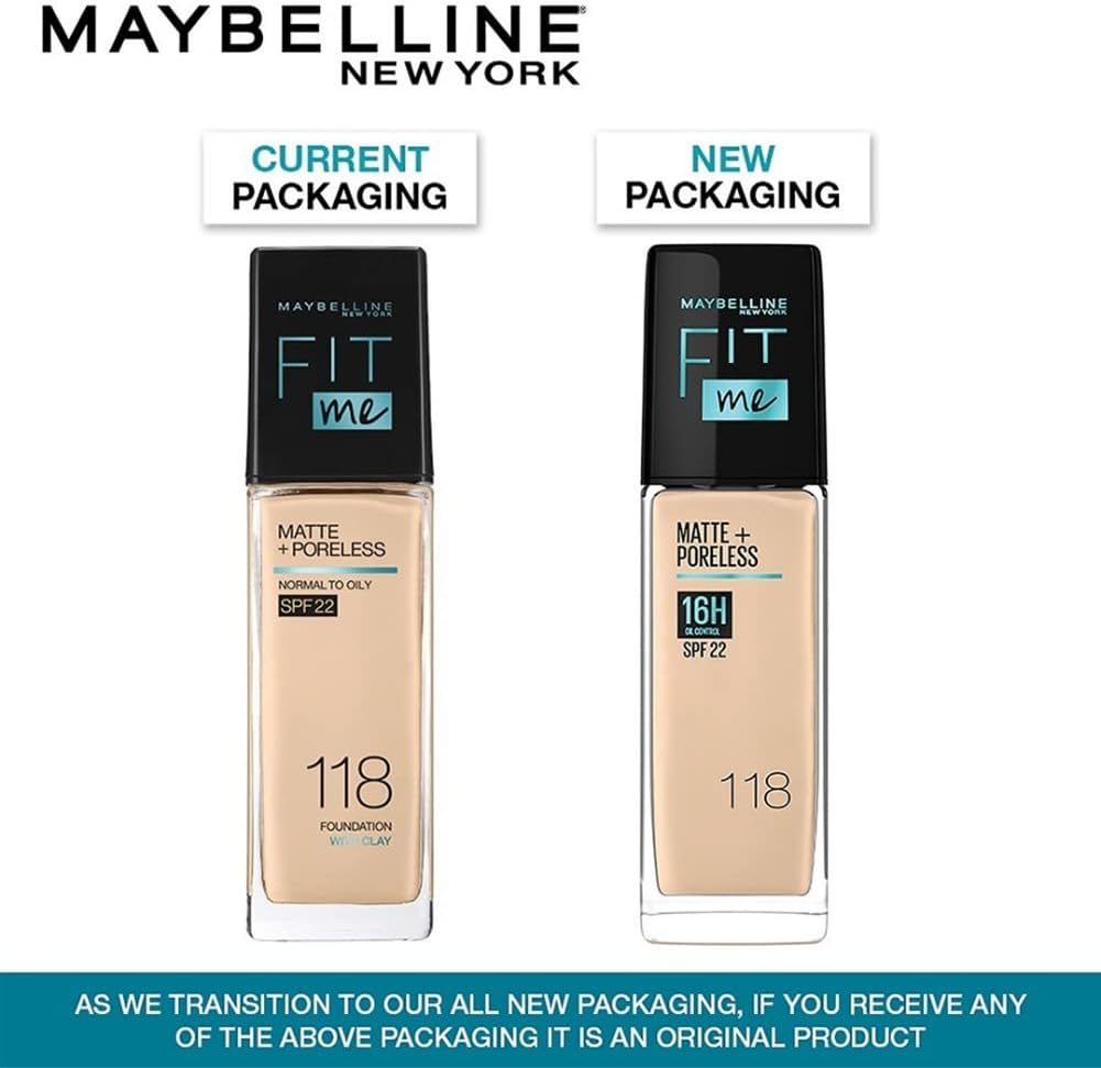 Maybelline New York Fit Me Matte+Poreless Liquid Foundation, 340 Cappuccino, 30 ml