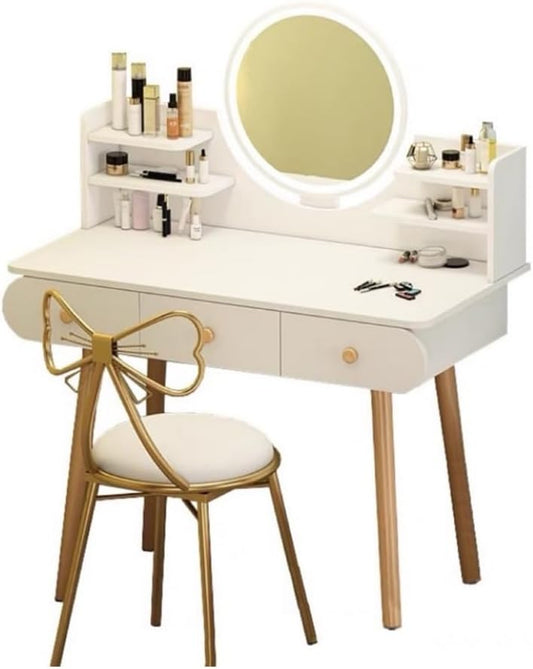 NKX Dressing table makeup mirror with lights and 3 drawers