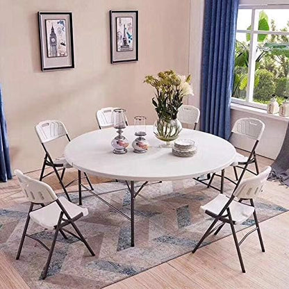 LANNY Portable Plastic Folding Table Wood Design 62x62cm for 2-4 person Party/Picnic/Garden/Dining/Kitchen/Buffee/Restaurant (brown3)